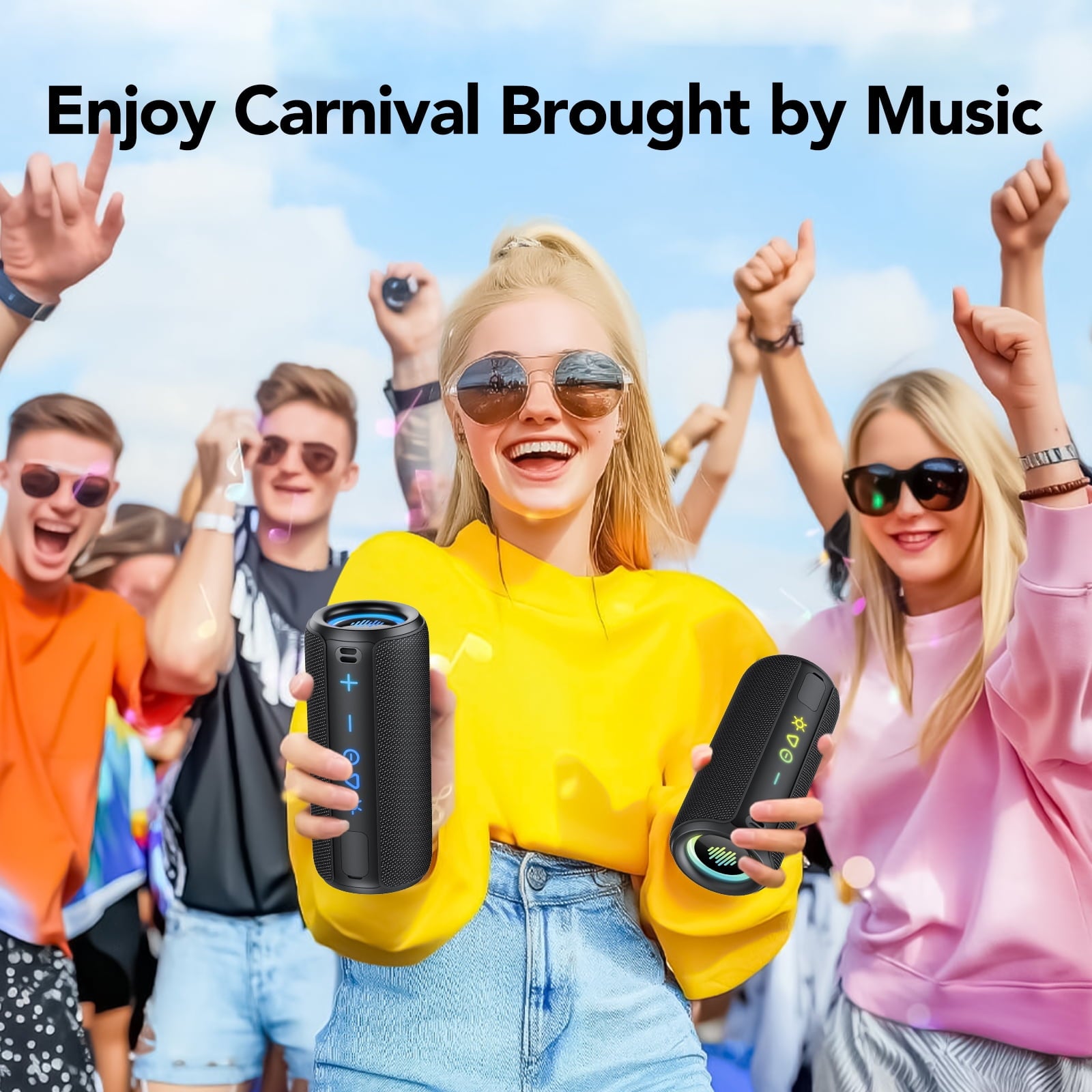 Portable Bluetooth Speaker, 30W Super Loud Bluetooth 5.4 Speaker Wireless, Boost Bass 3.0, 30H Playtime, 8 RGB Modes, IPX7 Waterproof Speaker, TWS Pairing, for Outdoor/Home/Party, Gift Ideas